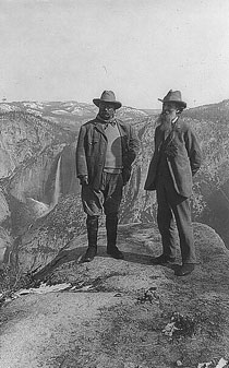 President Theodore Roosevelt with John Muir at Yosemite Valley