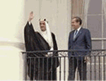 Animation shows Saudi officials through the years with several U.S. presidents