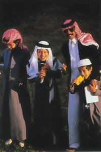 A Saudi man with his sons