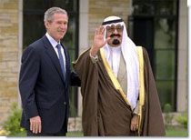 President George W. Bush with the Crown Prince of Saudi Arabia