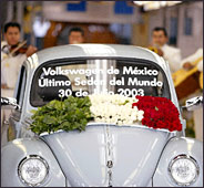 The last Volkswagen Beetle was produced in Puebla, Mexico