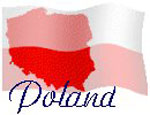The red-and-white Polish flag with an image of the country overlaid 