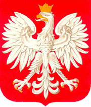 Poland's national emblem, the crowned white eagle