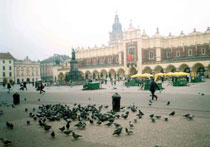 A public square in Krakow, Poland