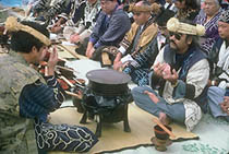 Ainu performing the salmon ceremony