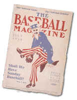 Image of the cover of an old magazine titled, "The Baseball Magazine"