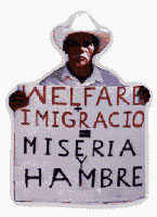 Hispanic migrant worker protesting conditions