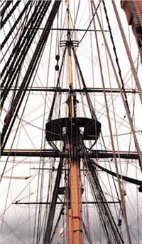 Masts and rigging on the HMS Victory