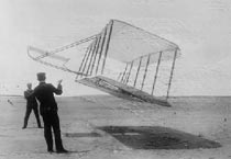 The Wright brothers experimented with scientific concepts and realities flying gliders like kites