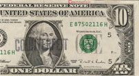 A counterfeit bill that was confiscated