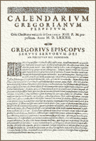 Gregorian Calendar text
