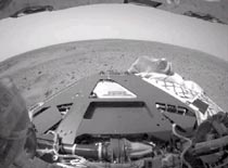 NASA's Mars Exploration Rover stands up on the red planet