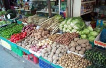 A food stall at a farmers market