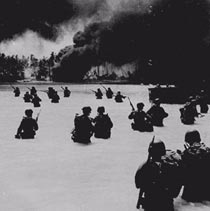 American soldiers in the Pacific Ocean