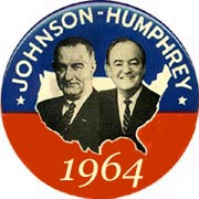 A Johnson-Humphrey campaign button from 1964
