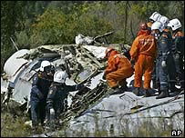 Wreckage from Tu-134 found near the village of Buchalki soon after contact was lost.