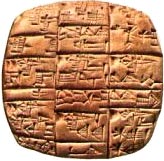 An example of cuneform, dating around 2400 B.C.