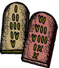 An illustration of the Ten Commandments
