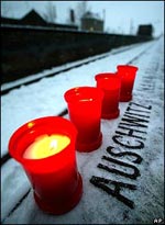 Candles were lit to commemorate the liberation of the Auschwitz concentration camp.