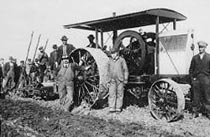 Gasoline powered tractors helped boost farm productivity in the industrial age.