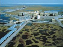 An oil production facility at Prudhoe Bay.