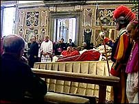 Pope John Paul II's body will be taken from the Vatican's basilica to St. Peter's Square for his funeral sometime during the week of April 4, 2005.