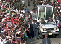 After an assassination attempt in 1981, Pope John Paul II often made public appearances in his "popemobile."