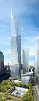 An illustration of the master plan for the  memorial site of the Twin Towers' collapse of 9/11.