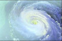 How well-definied a hurricane's eye and spiral bands  often indicate how strong a hurricane is.