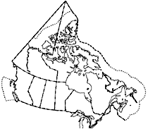 An outline map of Canada's provinces.