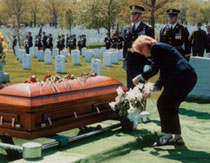 An American soldier's mother mourns her son.